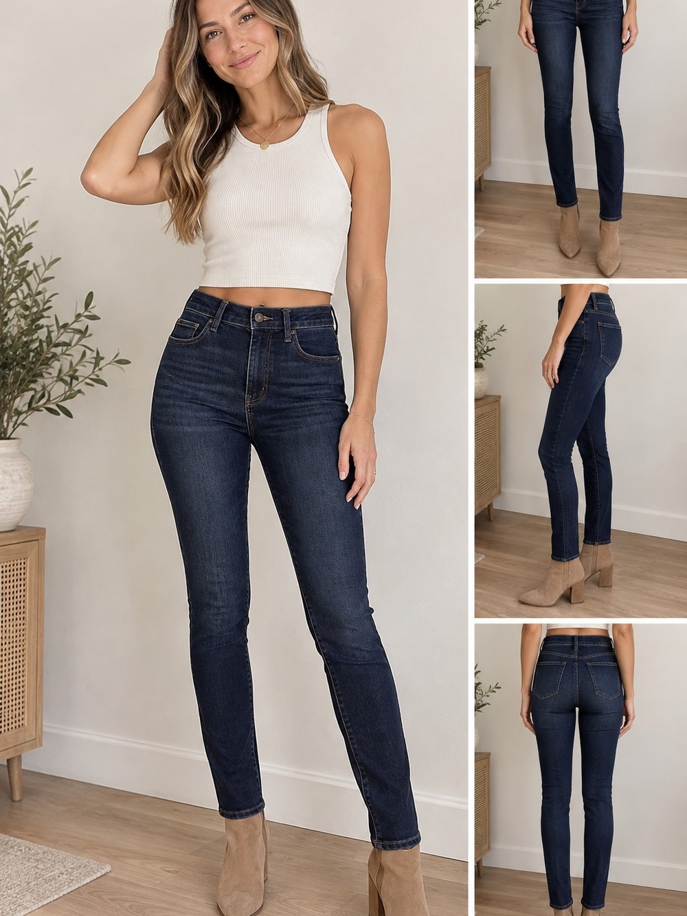 Lucky Brand Dark Indigo High Rise Skinny Jeans